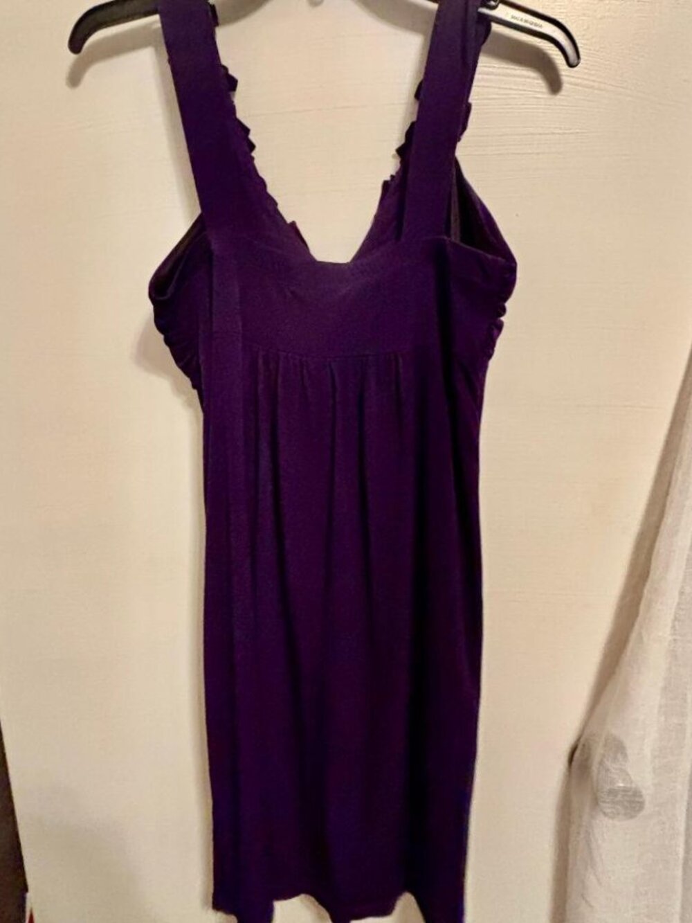 Enfocus Studio Purple sleeveless dress V Neck Ruffled Straps size 8 NWOT